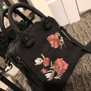 Rose Embroidered Crossbody Purse